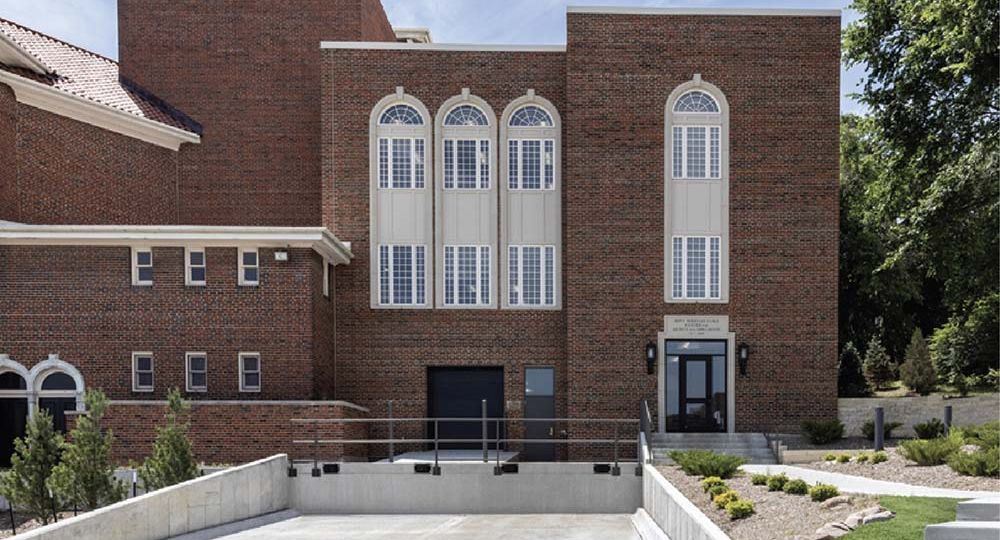 An exterior view of the Center for Artists and Education on the north side of Hoyt Sherman Place.